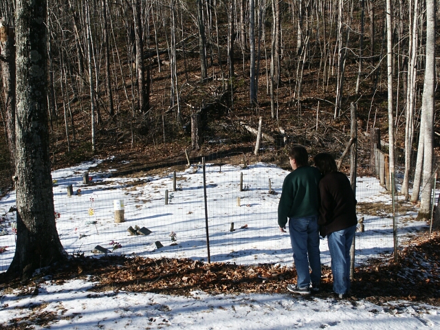 Stop 22: simple stone markers at the old graveyard